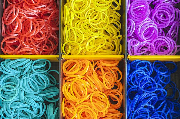 colorful rubber bands
