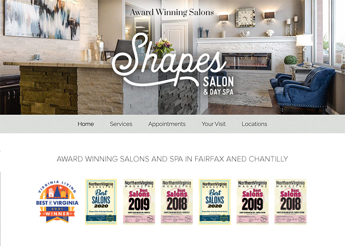 Shapes Salons Website Screenshot